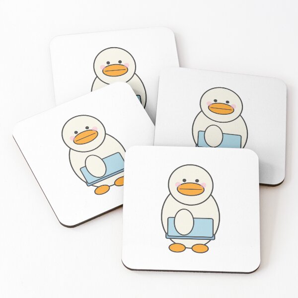Item preview, A duck walking to work with a computer is amusing and funny. designed and sold by Foi & Amour Boutique.