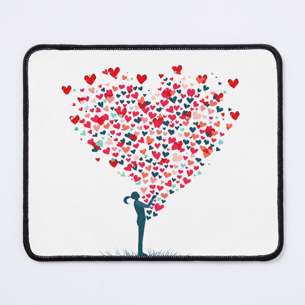 Item preview, Girl Reaching Heart Tree Saint Valentine's Day - Dreamy Colorful Love Silhouette Art Print designed and sold by DesignArtist.ia.