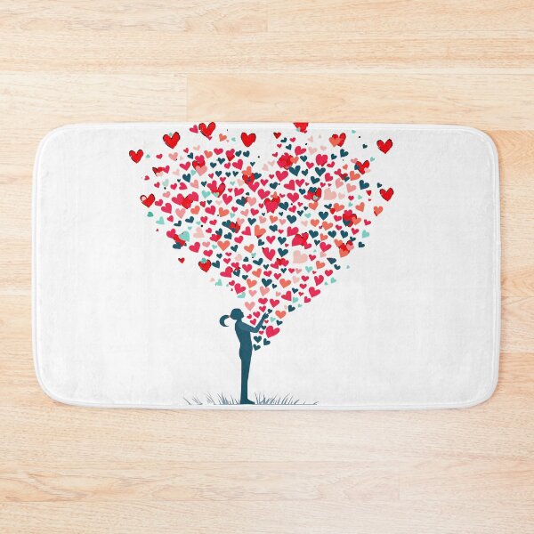 Item preview, Girl Reaching Heart Tree Saint Valentine's Day - Dreamy Colorful Love Silhouette Art Print designed and sold by DesignArtist.ia.