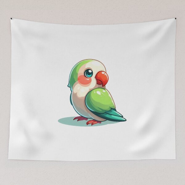 Item preview, Colorful cartoon parrot character with vibrant feathers and a cheerful expression. designed and sold by cave-canvas.