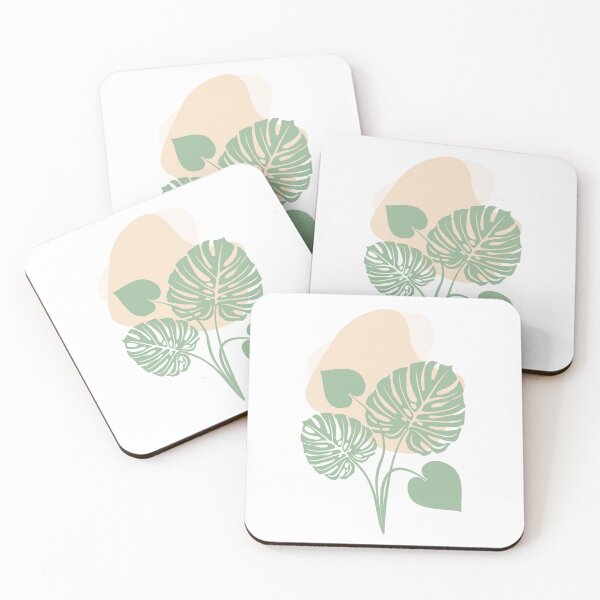 Item preview, Beige Botanical Monstera Leaf Wall Art – Soft Green Minimalist Decor designed and sold by sana designer.