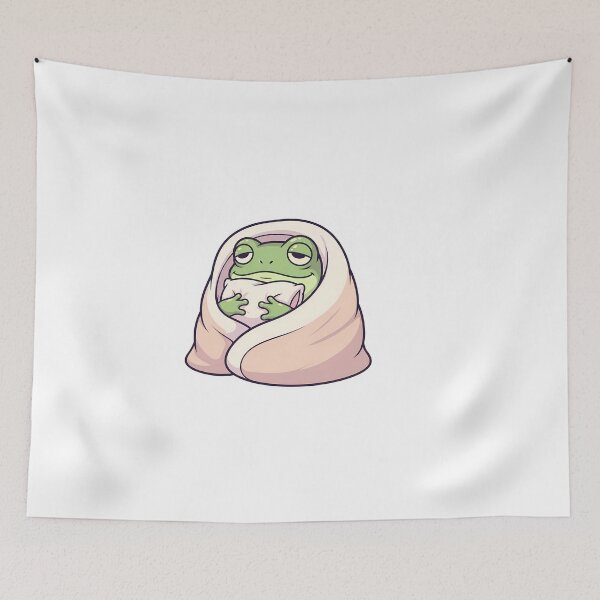 Item preview, frog doing everyday things: sleeping inside blanket designed and sold by BorenStore.