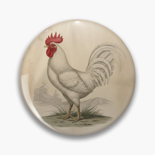 Item preview, Vintage White Rooster Art Print – White Leghorn Cock Illustration – Antique French Country Decor – Farmhouse Bird Poster – Coq Leghorn Blanc designed and sold by Jeeklsdotcom.