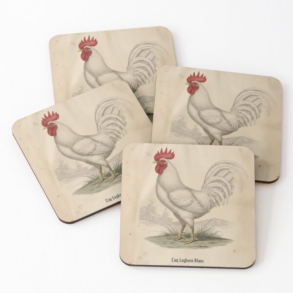 Item preview, Vintage White Rooster Art Print – White Leghorn Cock Illustration – Antique French Country Decor – Farmhouse Bird Poster – Coq Leghorn Blanc designed and sold by Jeeklsdotcom.