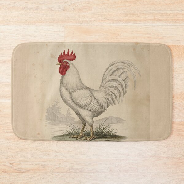 Item preview, Vintage White Rooster Art Print – White Leghorn Cock Illustration – Antique French Country Decor – Farmhouse Bird Poster – Coq Leghorn Blanc designed and sold by Jeeklsdotcom.