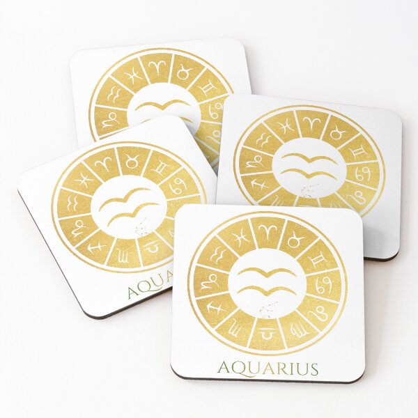 Item preview, Aquarius Zodiac Sign - Gold Minimalist Astrology Symbol designed and sold by VelaStudioCo.