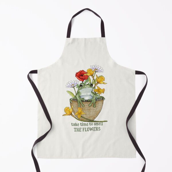 Item preview, Take Time to Smell the FLOWERS, Cute Frog, Toad and Flowers designed and sold by JoyfulWhimsy.