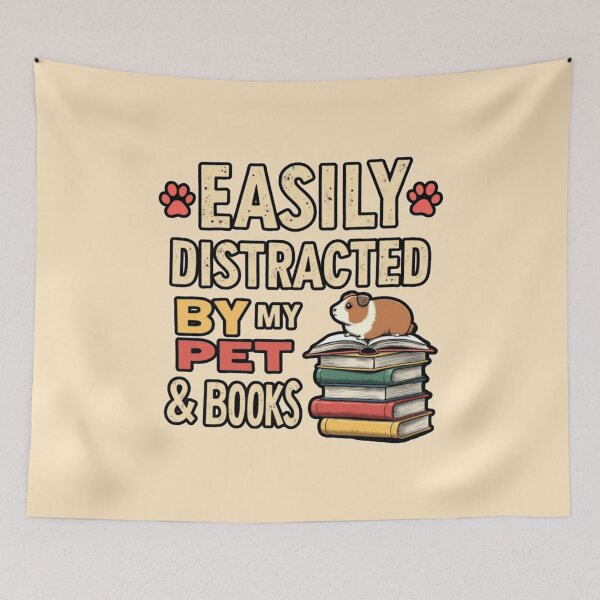 Item preview, Easily Distracted by My Pet a Guinea Pig and Books designed and sold by PriyaMagic.