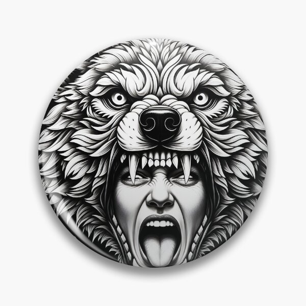 Item preview, Fierce Folk Horror Wolf Headdress Portrait designed and sold by Shoot-The-Moon.