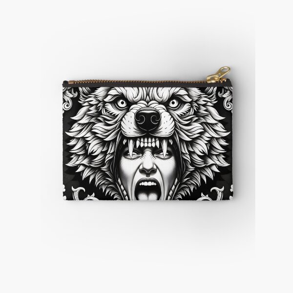Item preview, Fierce Folk Horror Wolf Headdress Portrait designed and sold by Shoot-The-Moon.