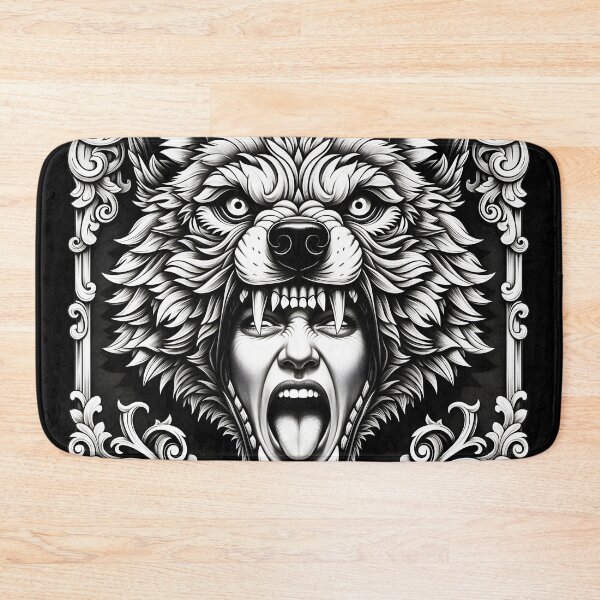 Item preview, Fierce Folk Horror Wolf Headdress Portrait designed and sold by Shoot-The-Moon.