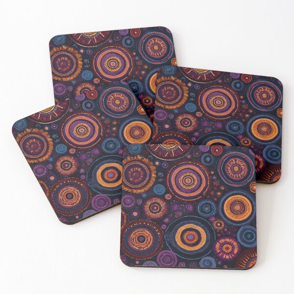 Item preview, Aboriginal Inspired Art - Midnight Circles designed and sold by GrinGalore.