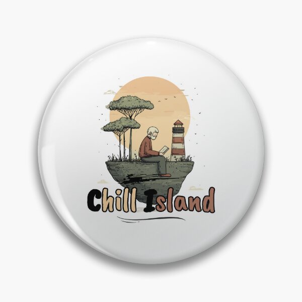 Item preview, Chill Island – Floating Island Book Lover Art, Cozy Lighthouse Reading Illustration designed and sold by zax454.
