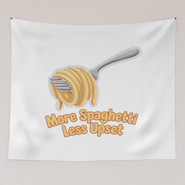 Item preview, More Spaghetti Less Upsetti for Spaghetti Fans on a T-shirt, gift and sticker. designed and sold by JaroCreates.