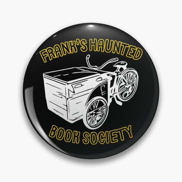 Item preview, Frank's Haunted Book Society (white design, yellow border font) designed and sold by Pencil on Paper CA.