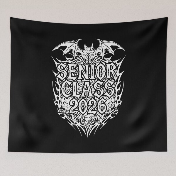 Item preview, Senior Class 2026 Gothic Cyber Sigilism Bat & Skulls designed and sold by smileempire.