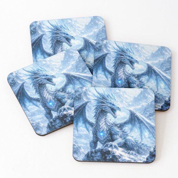 Item preview, Ice Mountain Dragon – Frost Guardian of the Frozen Peaks designed and sold by DrakariArt.