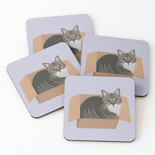 Item preview, Cat in a cardboard box designed and sold by kasumidesign.