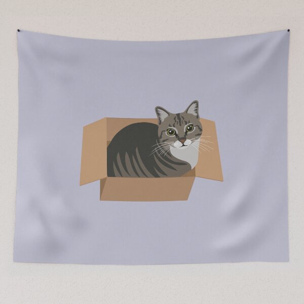 Item preview, Cat in a cardboard box designed and sold by kasumidesign.