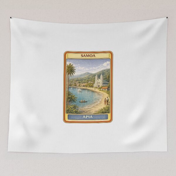 Item preview, Vintage Apia Samoa Travel Poster | Retro Polynesia Souvenir Art designed and sold by CLOUTKULT.