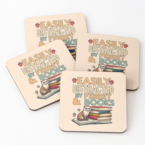 Item preview, Easily Distracted by Ferrets and Books Vintage designed and sold by PriyaMagic.