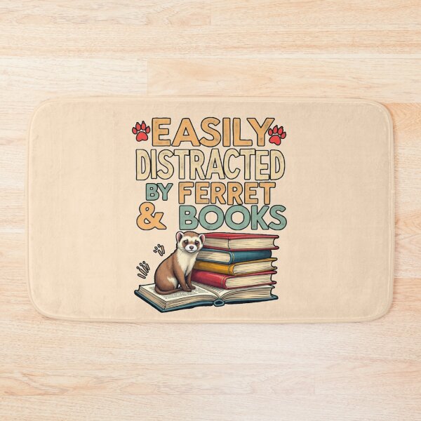 Item preview, Easily Distracted by Ferrets and Books Vintage designed and sold by PriyaMagic.