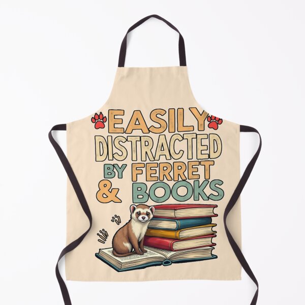 Item preview, Easily Distracted by Ferrets and Books Vintage designed and sold by PriyaMagic.