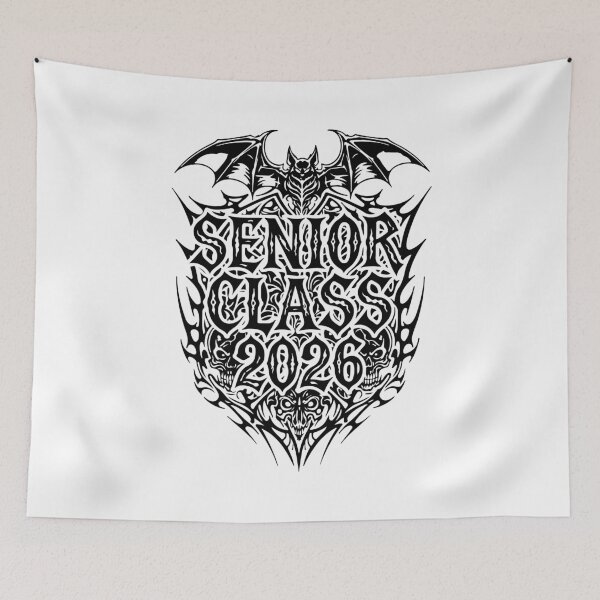 Item preview, Gothic Senior 2026 Skulls & Bat Neo-Tribal Design designed and sold by smileempire.