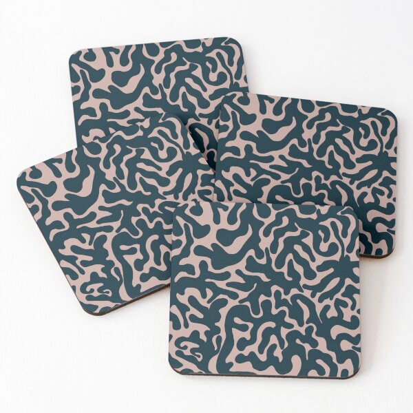 Item preview, Dark Navy Blush Pink Organic Camouflage Pattern designed and sold by artievarudzite.