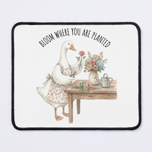 Item preview, Flower Arranging Goose Illustration Whimsical Cottage Gard designed and sold by MTJ-Mushrooms.