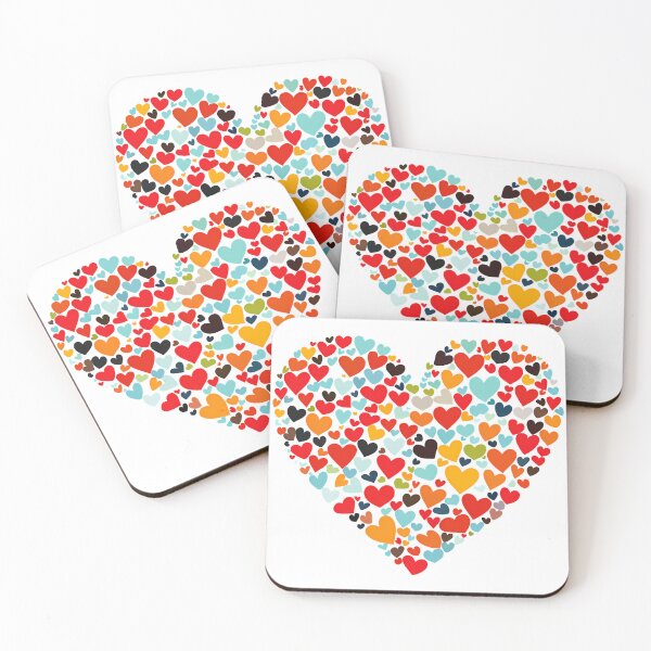 Item preview, Colorful Heart Mosaic Explosion Saint Valentine's Day - Vibrant Rainbow Love Art Print designed and sold by DesignArtist.ia.