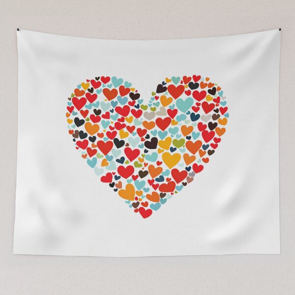 Item preview, Colorful Heart Mosaic Explosion Saint Valentine's Day - Vibrant Rainbow Love Art Print designed and sold by DesignArtist.ia.