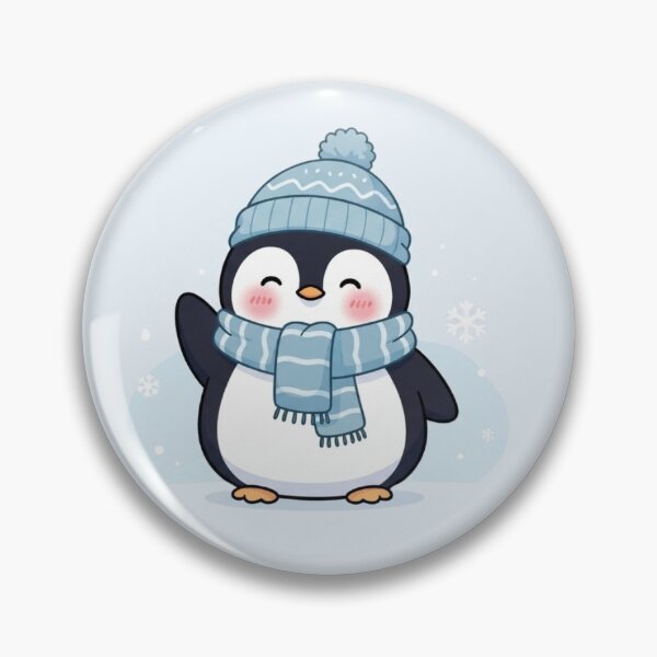 Item preview, Cute Winter Penguin with Scarf and Beanie – Kawaii Cozy Snow Illustration designed and sold by soletstudio.