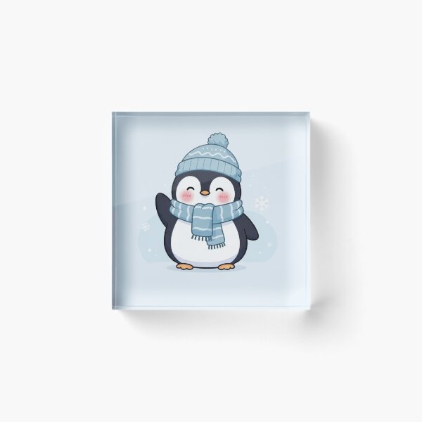 Item preview, Cute Winter Penguin with Scarf and Beanie – Kawaii Cozy Snow Illustration designed and sold by soletstudio.