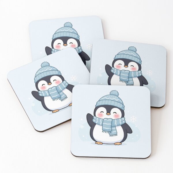 Item preview, Cute Winter Penguin with Scarf and Beanie – Kawaii Cozy Snow Illustration designed and sold by soletstudio.