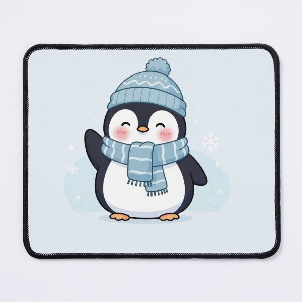 Item preview, Cute Winter Penguin with Scarf and Beanie – Kawaii Cozy Snow Illustration designed and sold by soletstudio.