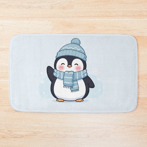 Item preview, Cute Winter Penguin with Scarf and Beanie – Kawaii Cozy Snow Illustration designed and sold by soletstudio.