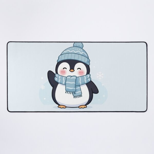 Item preview, Cute Winter Penguin with Scarf and Beanie – Kawaii Cozy Snow Illustration designed and sold by soletstudio.
