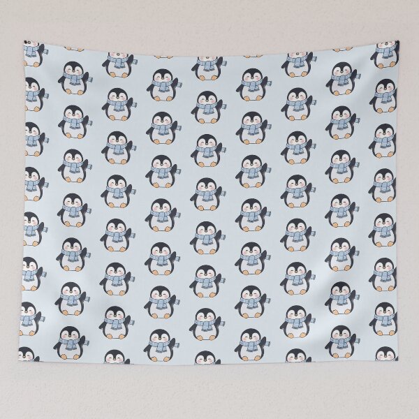 Item preview, Cute Penguin with Blue Scarf – Kawaii Winter Cartoon Sticker Design designed and sold by soletstudio.