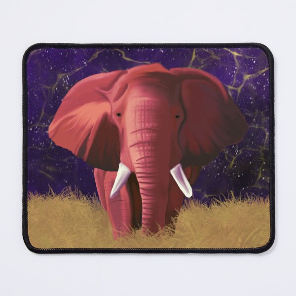 Item preview, Pink Elephant in a Cosmic Field Illustration designed and sold by SkreeeCreations.