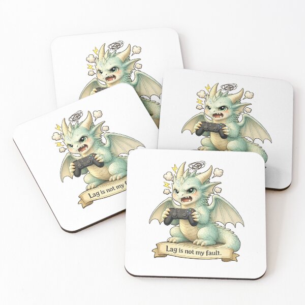 Item preview, Lag Is Not My Fault – Cute Gamer Dragon Illustration designed and sold by Hatchling Hollow.