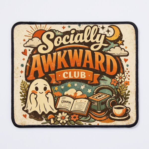 Item preview, Socially Awkward Club Retro Aesthetic Design | Introvert Vintage Cute Graphic designed and sold by Sanika arts .