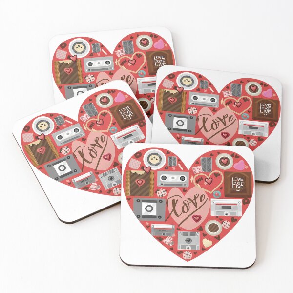 Item preview, Retro Mixtape Love Heart Saint Valentine's Day - Cute Nostalgic Cassette Collage Art Print designed and sold by DesignArtist.ia.