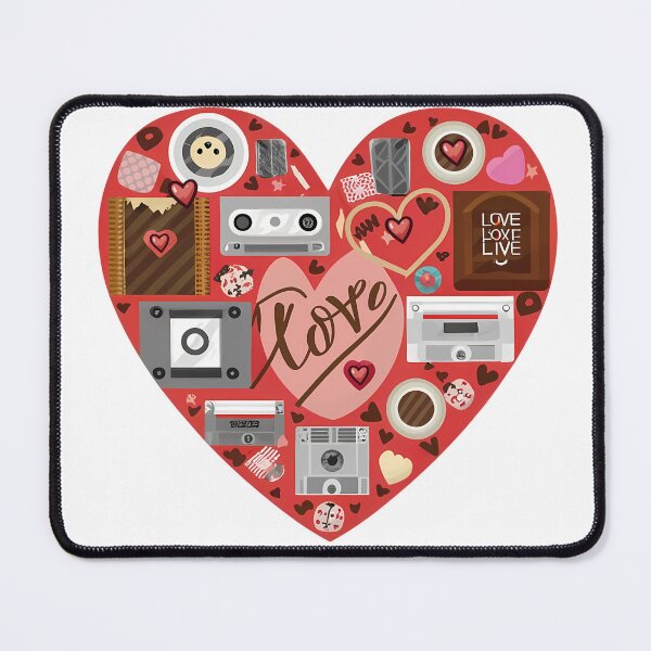 Item preview, Retro Mixtape Love Heart Saint Valentine's Day - Cute Nostalgic Cassette Collage Art Print designed and sold by DesignArtist.ia.