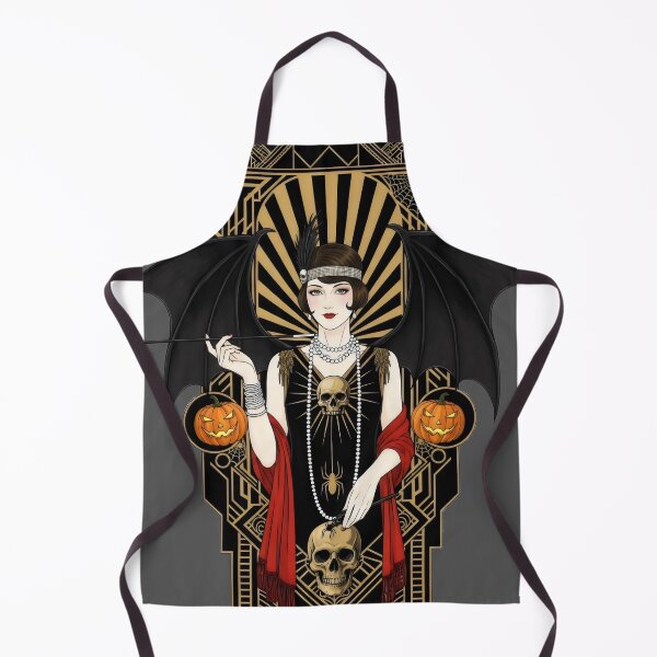 Item preview, Art Deco Halloween Flapper Girl Bat Wings designed and sold by Shoot-The-Moon.