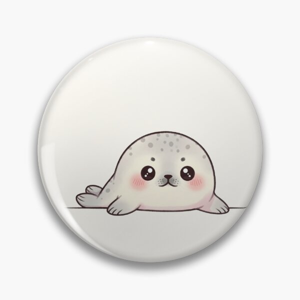 Item preview, Adorable Blushing Seal – Kawaii Animal Art designed and sold by soletstudio.