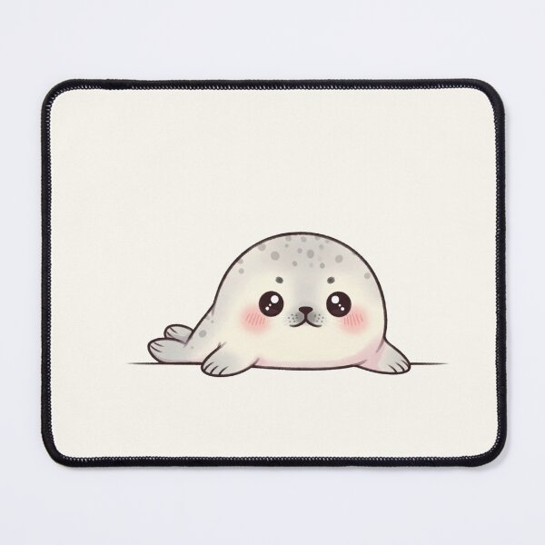 Item preview, Adorable Blushing Seal – Kawaii Animal Art designed and sold by soletstudio.