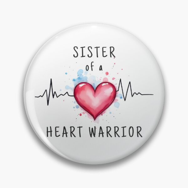 Item preview, Sister of a Heart Warrior Watercolor Heart Support Design designed and sold by LunaMagicStudio.