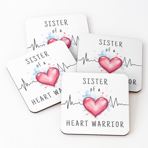 Item preview, Sister of a Heart Warrior Watercolor Heart Support Design designed and sold by LunaMagicStudio.