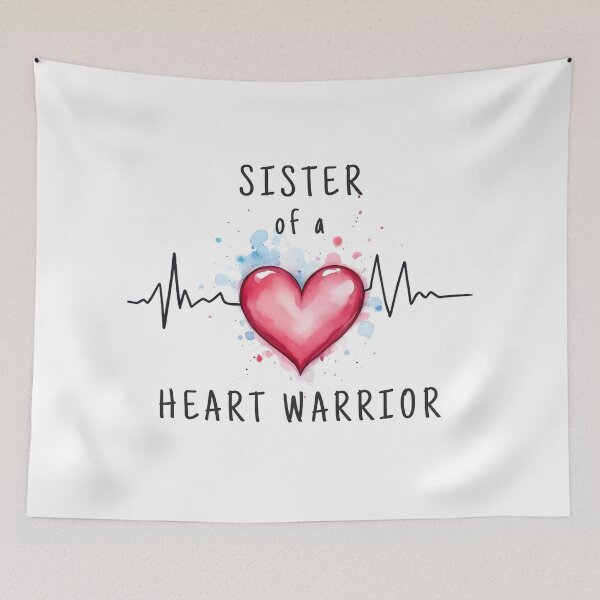 Item preview, Sister of a Heart Warrior Watercolor Heart Support Design designed and sold by LunaMagicStudio.
